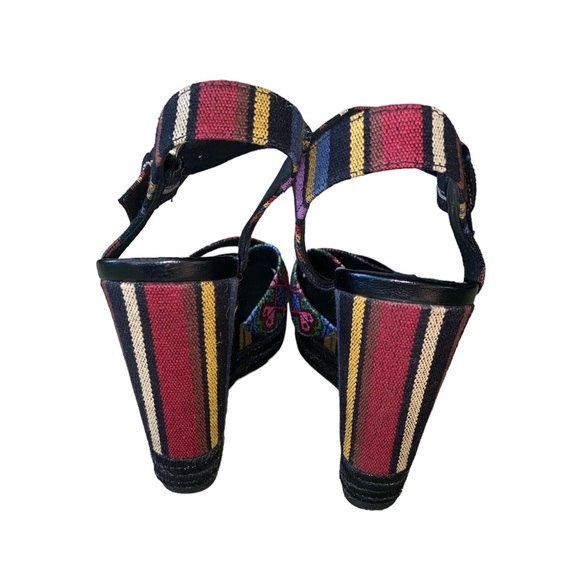 Geox Respira Janira Multicolor Crisscross Wedge Platform Sandals - 9 - Picture 10 of 16